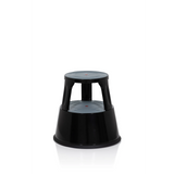 Black Step stool TIO-M II with two steps and non-slip surfaces by hjh OFFICE – 360-degree view (front view 0°)