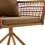 Woven armrest and seat of the Tavaro Korvik upholstered chair in brown by hjh LIVING