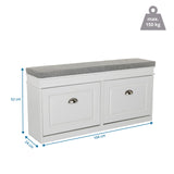 Dimensional drawing of the Shoe Cabinet ESTHA I with 104 × 52 cm and load capacity up to 150 kg by hjh LIVING