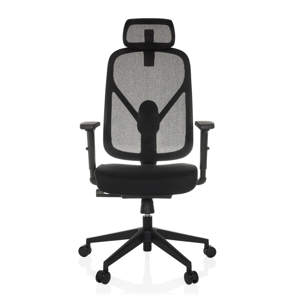 Black Professional Office Chair RALOO ECO with mesh back and five-caster base by hjh OFFICE – 360-degree view (front view 0°)