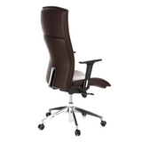 Dark brown Luxury Executive Chair MURANO 20 with armrests and five-caster base by hjh OFFICE – 360-degree view (rear three-quarter view 120°)