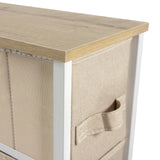 Beige fabric drawer with handle and wooden top of the Chest of drawers FOLDRESS S by hjh LIVING