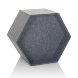 Grey hexagonal felt partition wall FLEXMIUT STORE B by hjh OFFICE – 360-degree view (front view 15°)