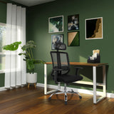 Black Home Office Chair ZH 200 with mesh back and headrest by hjh OFFICE