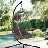 Hanging chair COCOVA in black and grey with a basket frame and cushions by hjh LIVING