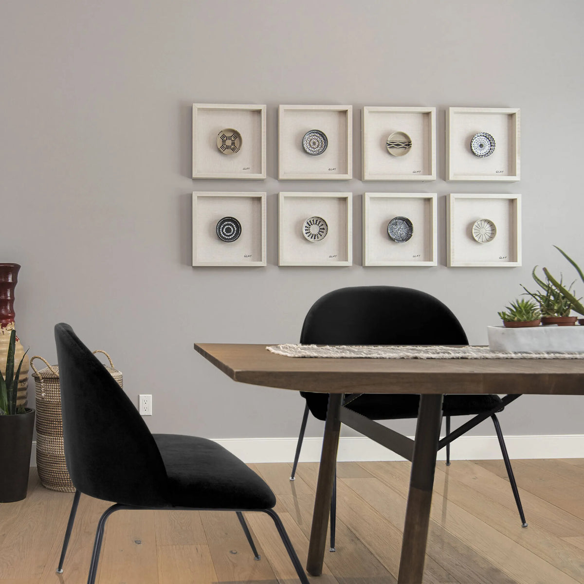 Black upholstered chair VELVO with slim metal legs at a dining table by hjh OFFICE