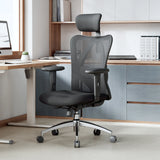 Black Professional Office Chair M18-M148 with mesh backrest and headrest by Sihoo