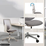 Grey Home Office Chair Sitflex Lady with details of the backrest, seat and castors by hjh OFFICE (AI-generated image)