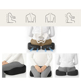 Black Seat Cushion MEDISIT II with ergonomic posture illustrations by hjh OFFICE