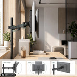 Adjustable joints of the Ergomount M2 monitor mount with swivel angle specifications by hjh OFFICE (AI-generated image)