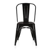 Black Bistro chair VANTAGGIO COMFORT with metal frame and high backrest by hjh OFFICE – 360-degree view (front view 0°)