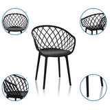 Shell chair BEGIO B in black with mesh backrest and four legs by hjh OFFICE
