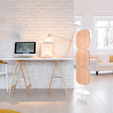 Beige partition wall FLEXMIUT W with three rounded elements on a white base by hjh OFFICE
