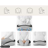 MEDISIT VII Seat Cushion in black with anatomical illustrations showing usage by hjh OFFICE (AI-generated image)