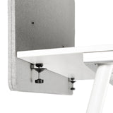 Fastening clamps of a light grey mottled Table partition FLEXMIUT D 120 by hjh OFFICE