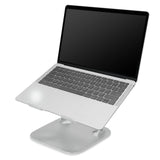 Silver LAPTOP STAND laptop pad with a laptop placed on it in a tilted position by hjh OFFICE