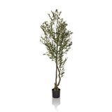 Green Artificial plant OLIVE I in a simple black pot by hjh OFFICE – 360-degree view (side profile 90°)