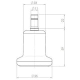 Technical drawing of the Chair glide 5 x STAND Nr. 11 with a diameter of 55 mm by hjh OFFICE