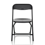 Black Outdoor chair TUDELA XXL PRO with perforated seat and backrest by hjh OFFICE – 360-degree view (front view 0°)