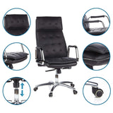 Professional Executive Chair VILLA 20 in black with detailed views of the upholstery, gas spring and castors by hjh OFFICE