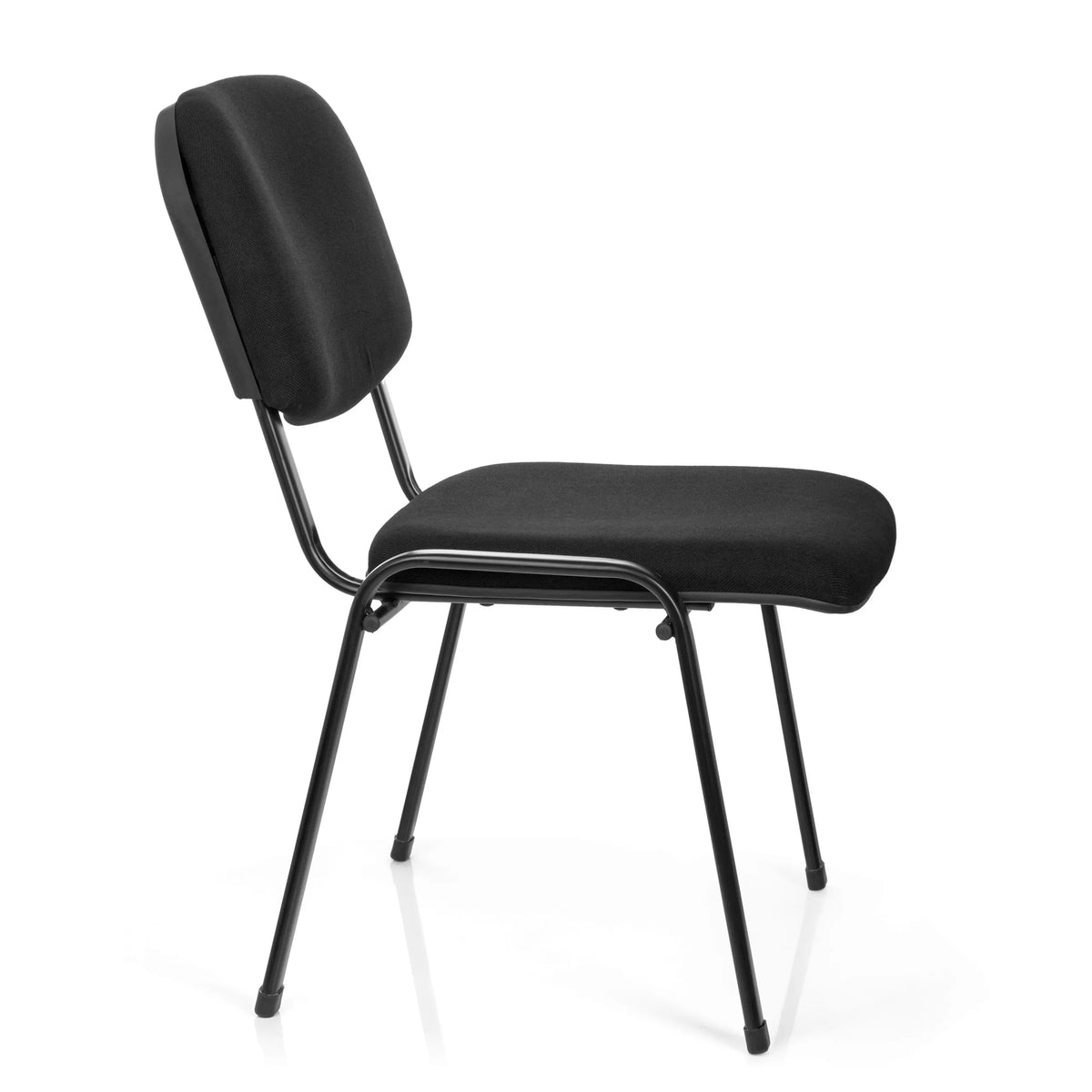 Black Four-legged chair XT 600 XL with upholstered seat and backrest by hjh OFFICE – 360-degree view (side profile 80°)