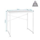 Dimensional drawing of the Office Desk EASY UP H I, 78 × 46 cm, maximum load of 40 kg by hjh OFFICE