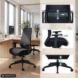 Height-adjustable features of the Professional Office Chair Verviq in black by hjh OFFICE (AI-generated image)