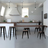 Black Bistro chairs VANTAGGIO COMFORT W with metal frames at a long wooden table by hjh OFFICE