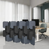 Grey and dark grey partition walls FLEXMIUT PLUG in a modular arrangement by hjh OFFICE