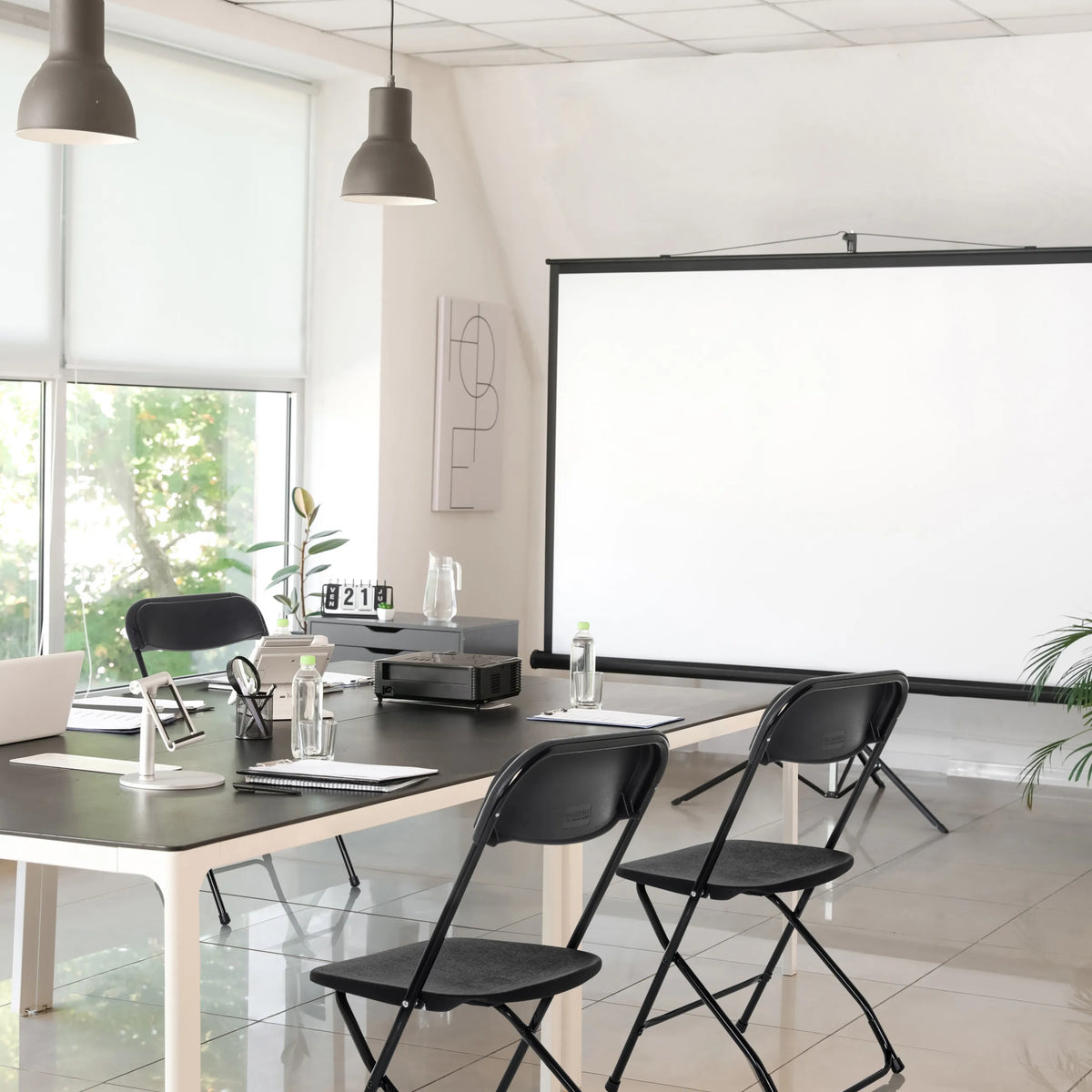 Outdoor chair TUDELA XXL B in black with metal frame and seat by hjh OFFICE