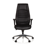 Black Professional Executive Chair VITORO with quilted backrest and five-caster base by hjh OFFICE – 360-degree view (front view 0°)