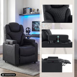 Black Game Sport RX lounge chair with adjustable headrest and footrest by hjh OFFICE (AI-generated image)