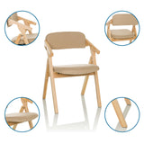 Folding chair SCANDIO in beige with wooden frame and armrests by hjh OFFICE