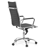 Black Professional Executive Chair VEMONA 20 with diamond stitching, armrests and five-caster base by hjh OFFICE – 360-degree view (rear three-quarter view 120°)