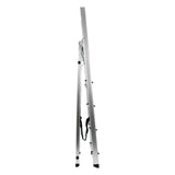 Side view of the SOLID III aluminium folding ladder with five steps and a carrying strap by hjh OFFICE