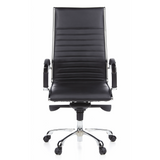 Black Professional Executive Chair PARMA 20 with quilted leather upholstery and five-caster base by hjh OFFICE – 360-degree view (front view 0°)