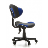 Grey-blue Swivel Chair – Children KIDDY GTI-2 with mesh back and five-caster base by hjh OFFICE – 360-degree view (front three-quarter view 60°)