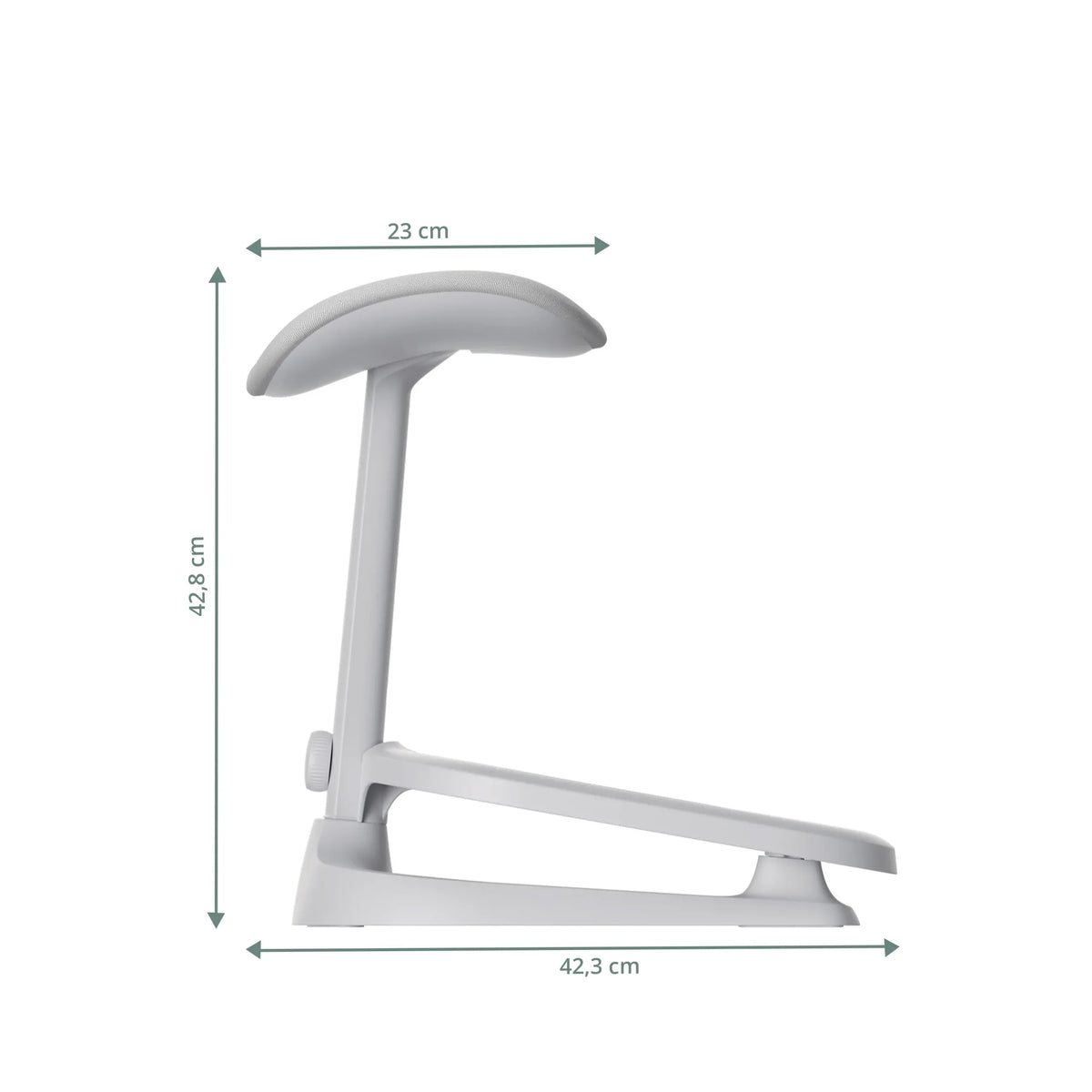 Dimensional drawing of the LiberNovo Omni StepSync footrest with 42.3 × 42.8 cm by Libernovo