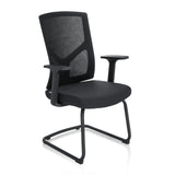 Black Cantilever chair BRETON V B with mesh back and armrests by hjh OFFICE – 360-degree view (front three-quarter view 40°)