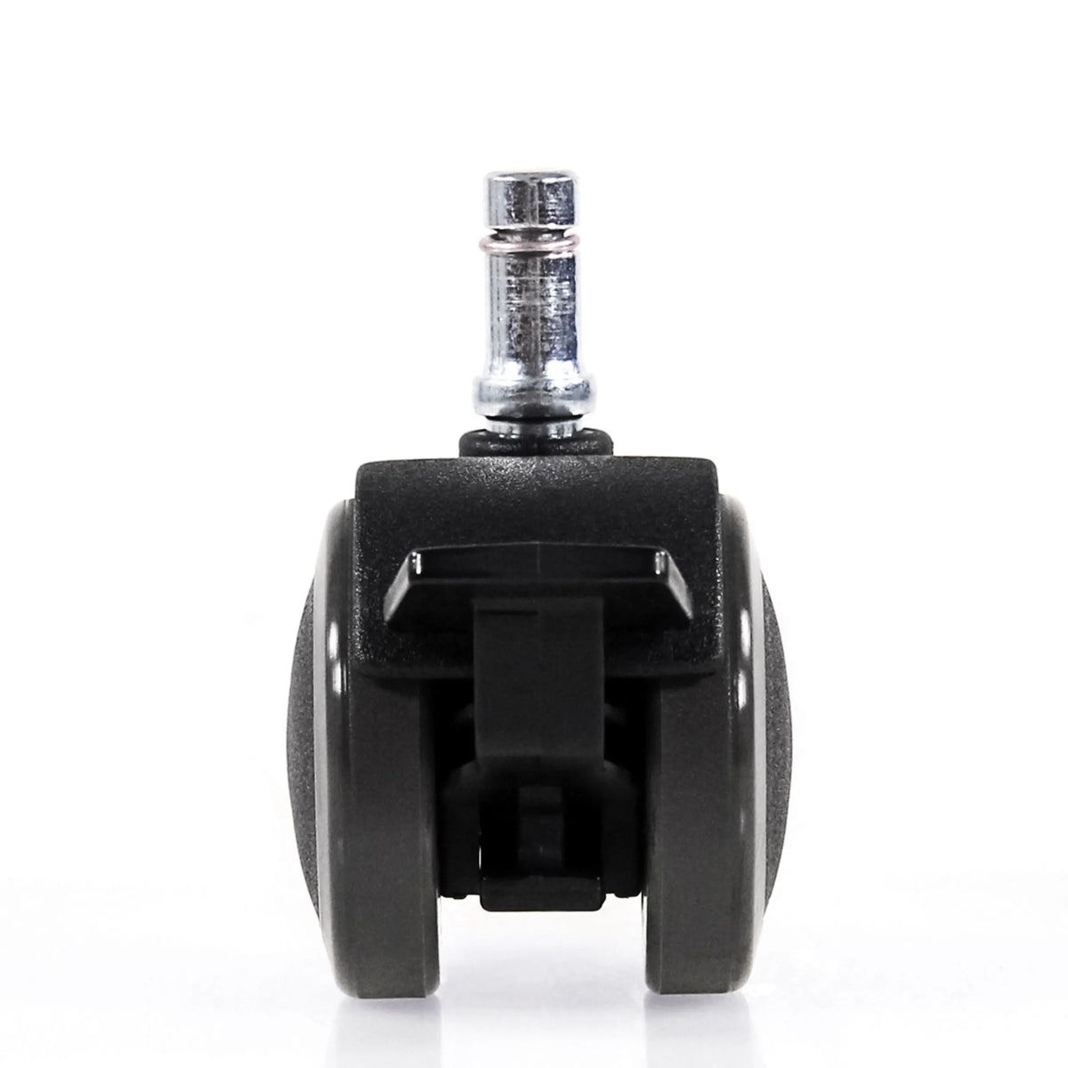 Single black castor 5x ROLO STOP 10mm/50mm for hard floors with metal pin by hjh OFFICE