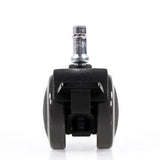 Single black castor 5x ROLO STOP 10mm/50mm for hard floors with metal pin by hjh OFFICE
