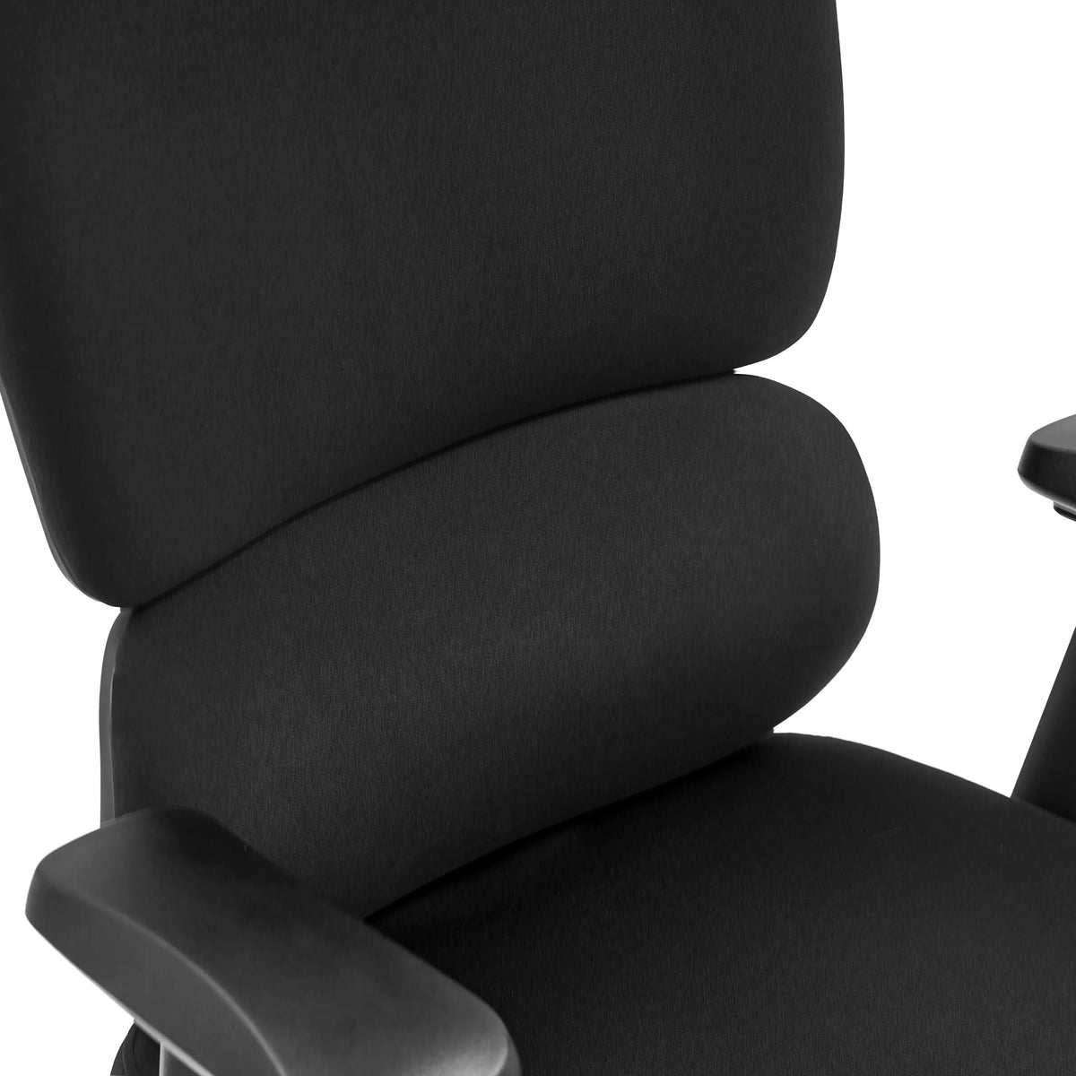 Black fabric backrest and armrest of the Professional Office Chair Ergomy F 2 by hjh OFFICE