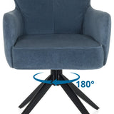 180-degree swivel function of the frame of the TARUGO upholstered chair in blue by hjh LIVING