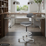 Work Chair TOP WORK 40 W in dark grey with white star base and foot ring by hjh OFFICE (AI-generated image)