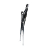 Side view of a folded Folding chair ESTO in black by hjh OFFICE