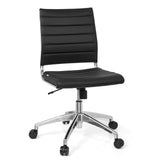 Black Professional Office Chair TRISHA with quilted upholstery and five-caster base by hjh OFFICE – 360-degree view (front view 20°)
