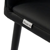 Brand label on the black upholstery of the Dining chair VISETO by hjh LIVING