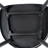 Underside of the seat of the Dining chair ARTIFO RIB in black with four mounting screws by hjh LIVING