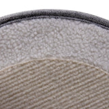 Grey material surface with fluffy lining and ribbed bottom of the PAWY R cat cave by hjh LIVING