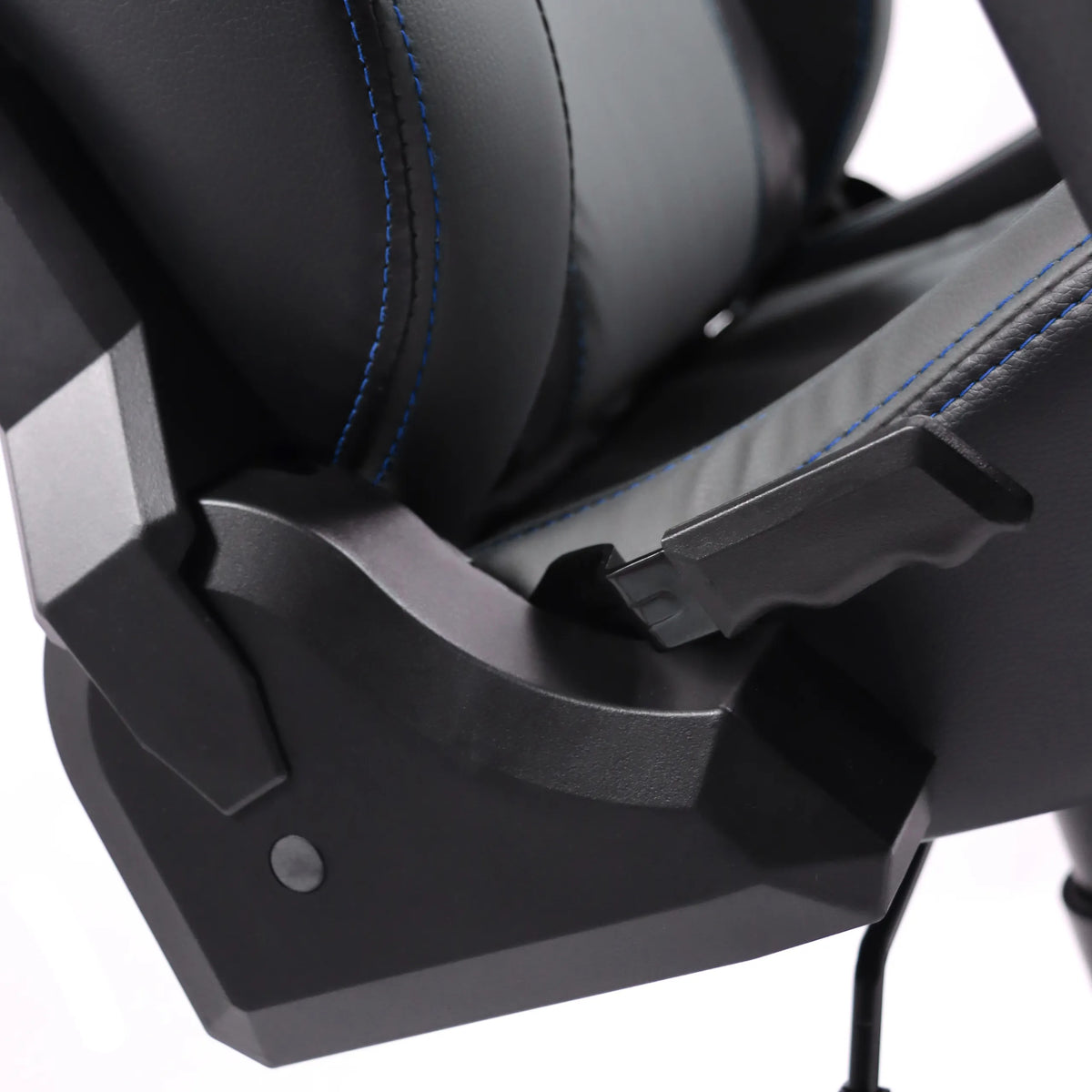 Adjustment mechanism and padding of the Gaming chair GAMEBREAKER POLARYS I in grey and blue by hjh OFFICE